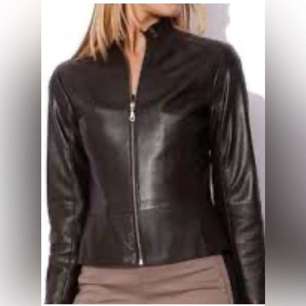 EUC- Genuine leather stylish jacket.